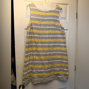 beachlunchlounge Yellow and Gray Striped Mini Dress